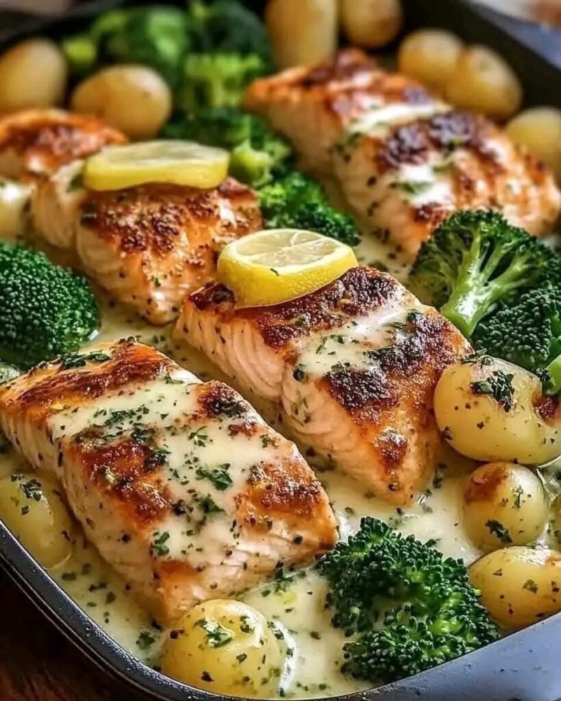 Lemon Butter Salmon with Crispy Potatoes and Broccoli IMG 3588 819x1024
