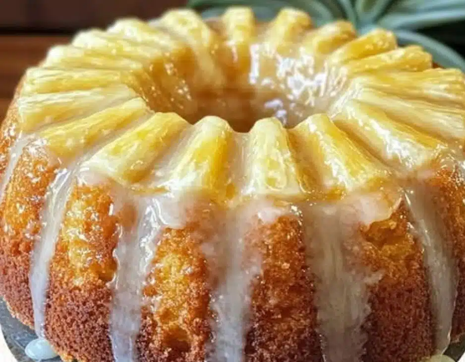 Pineapple Cream Cheese Pound Cake with Pineapple Glaze (Moist & Tropical Dessert)