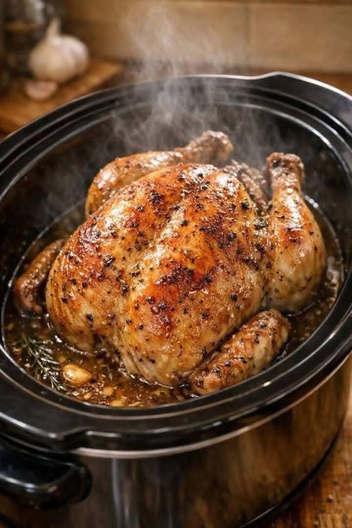Slow Cooker Whole Chicken (Juicy, Tender & Effortless) Slow Cooker Whole Chicken (Juicy, Tender & Effortless)