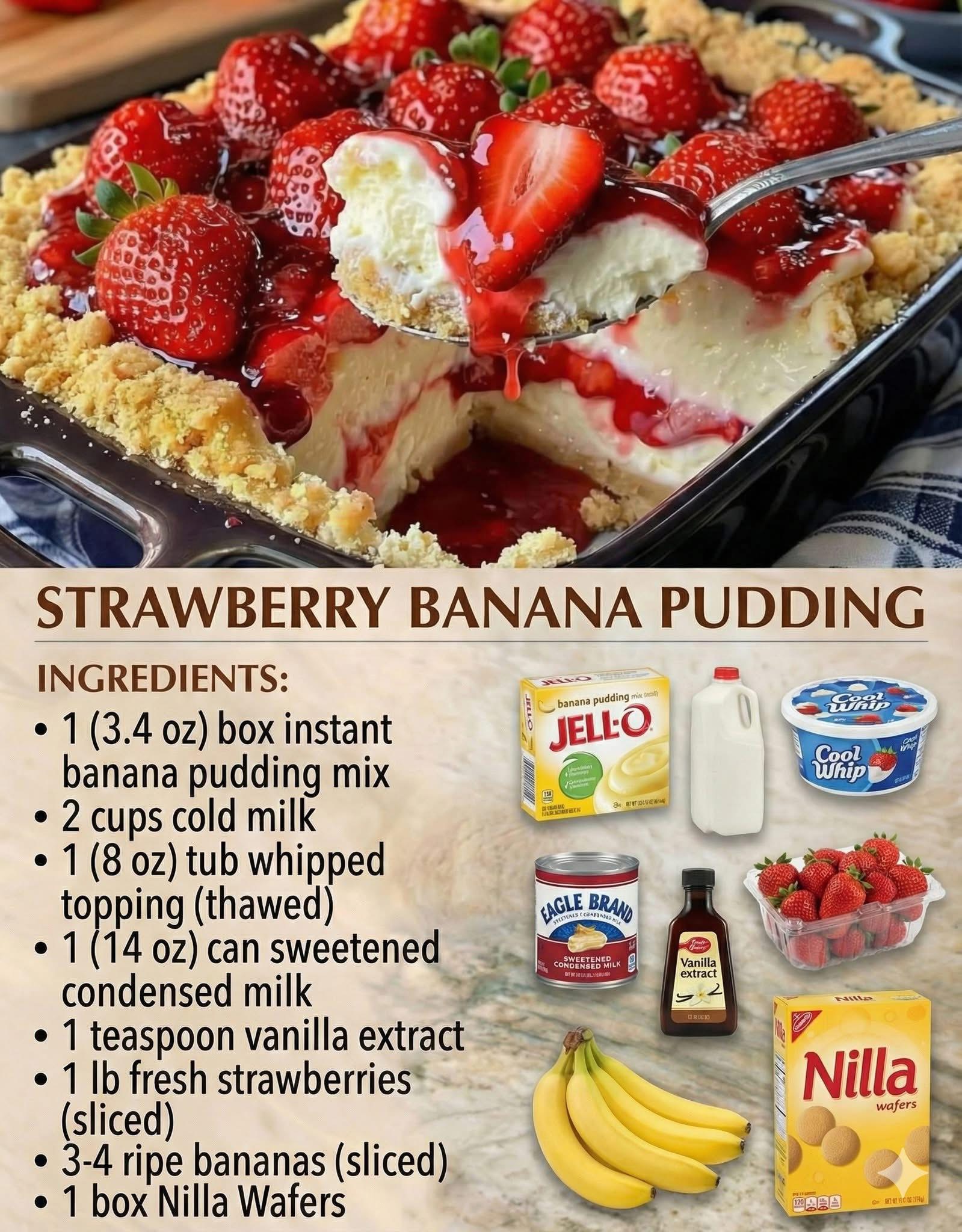 Strawberry Banana Pudding Dessert