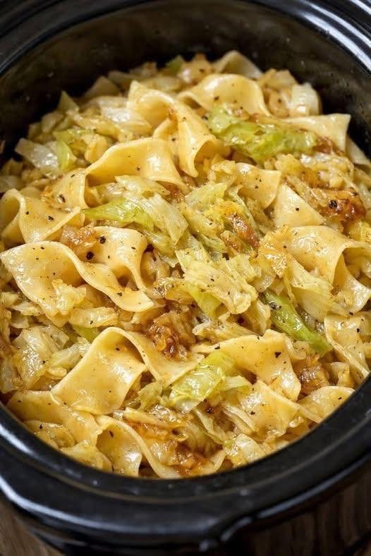 Slow Cooker Amish Cabbage Noodles