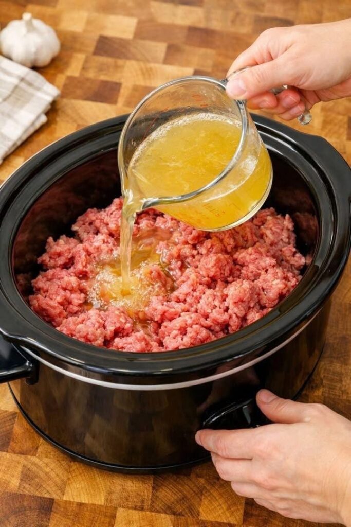 Slow Cooker 5-Ingredient Amish Cheeseburger Soup img 1125