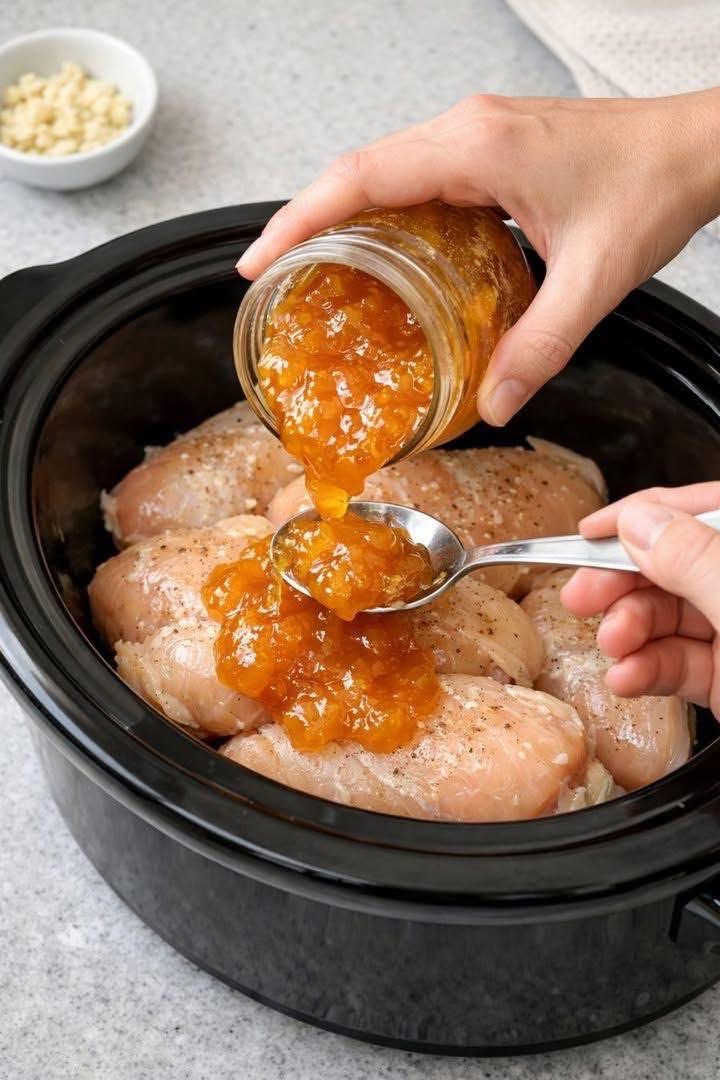 slow cooker 3-ingredient Amish apricot chicken slow cooker 3-ingredient Amish apricot chicken