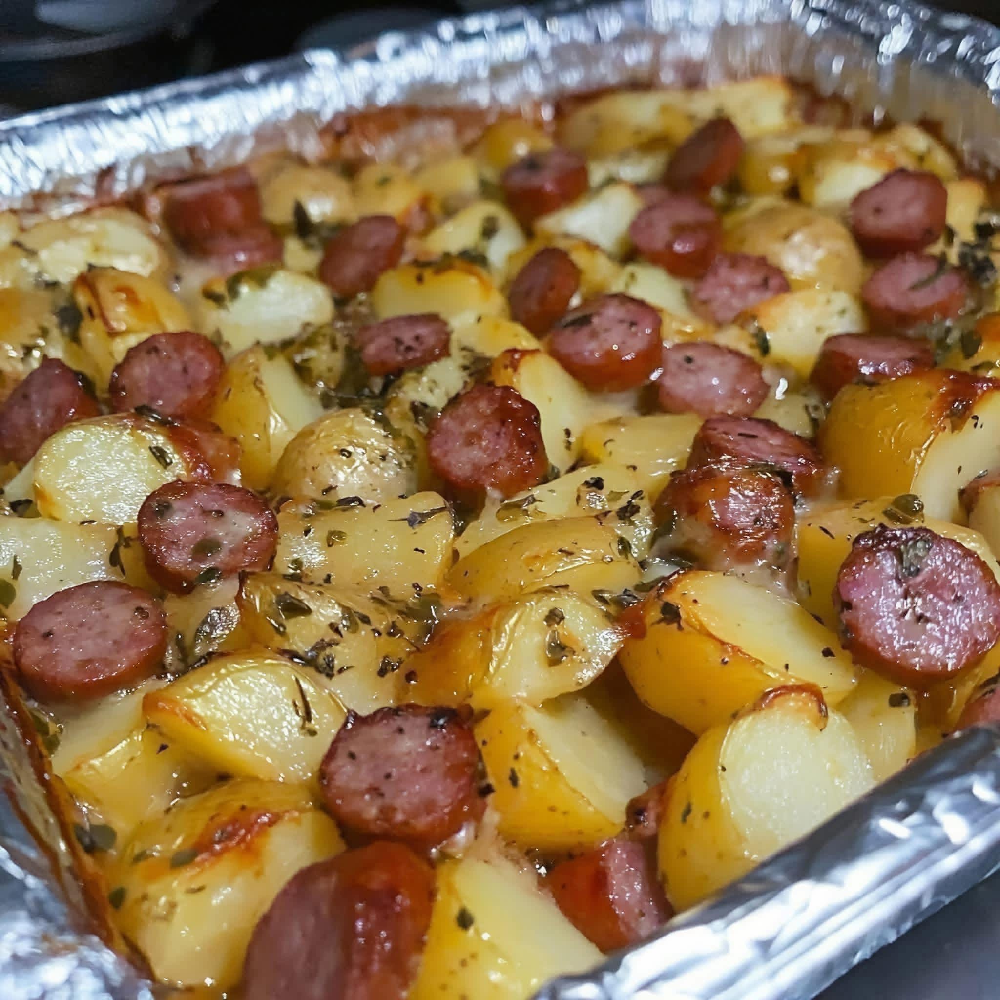 Smoked Sausage & Cheesy Potato Casserole