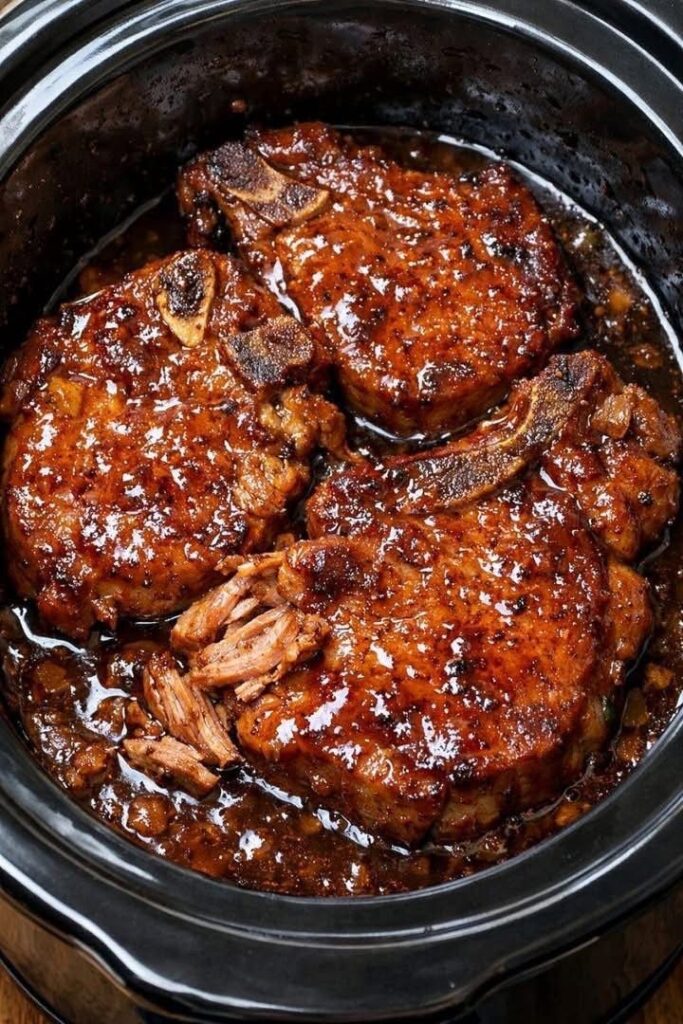 Slow Cooker 4-Ingredient Brown Sugar Pork Chops: Sweet, Savory, and Effortless img 1362