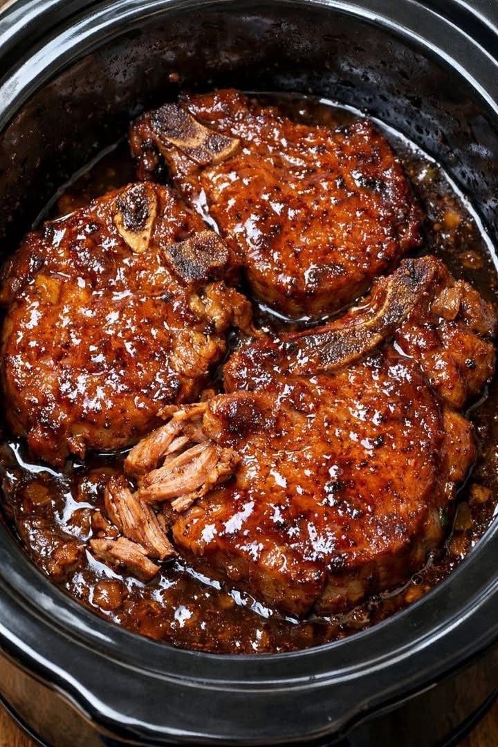 Slow Cooker 4-Ingredient Brown Sugar Pork Chops: Sweet, Savory, and Effortless