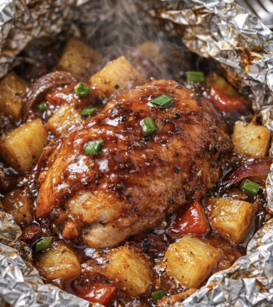 Slow Cooker 3-Ingredient BBQ Pineapple Chicken Packets: Sweet, Tangy & Shockingly Easy