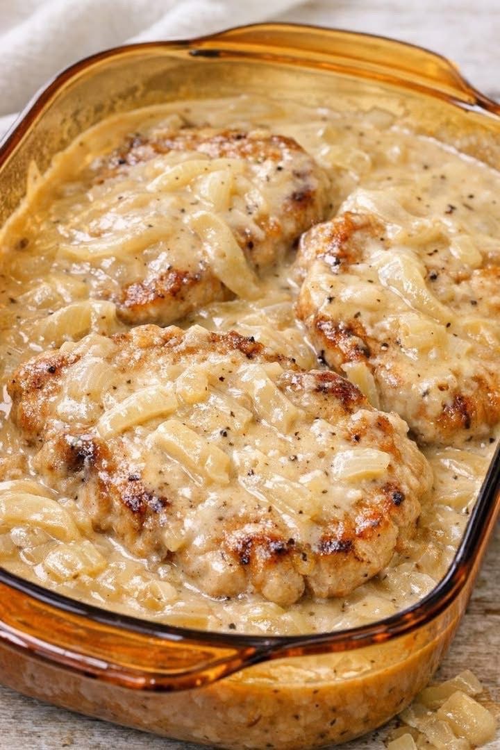 Oven Baked 3-Ingredient Pork Chops with Cream of Onion: The Easiest Comfort Dinner You’ll Ever Make