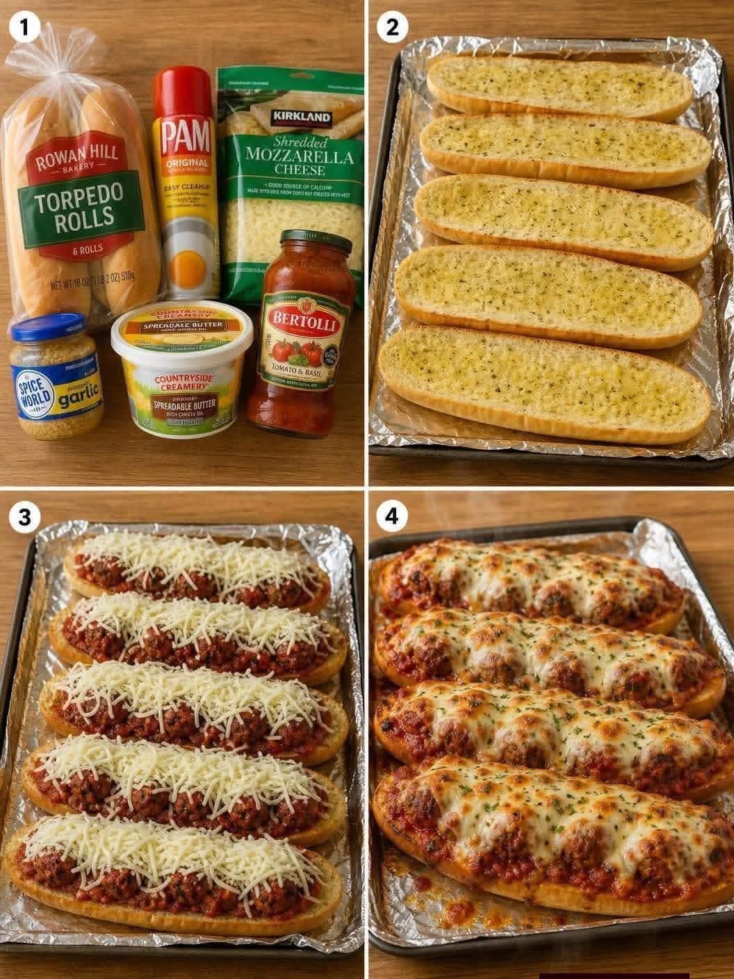 Garlic Bread Meatball Subs
