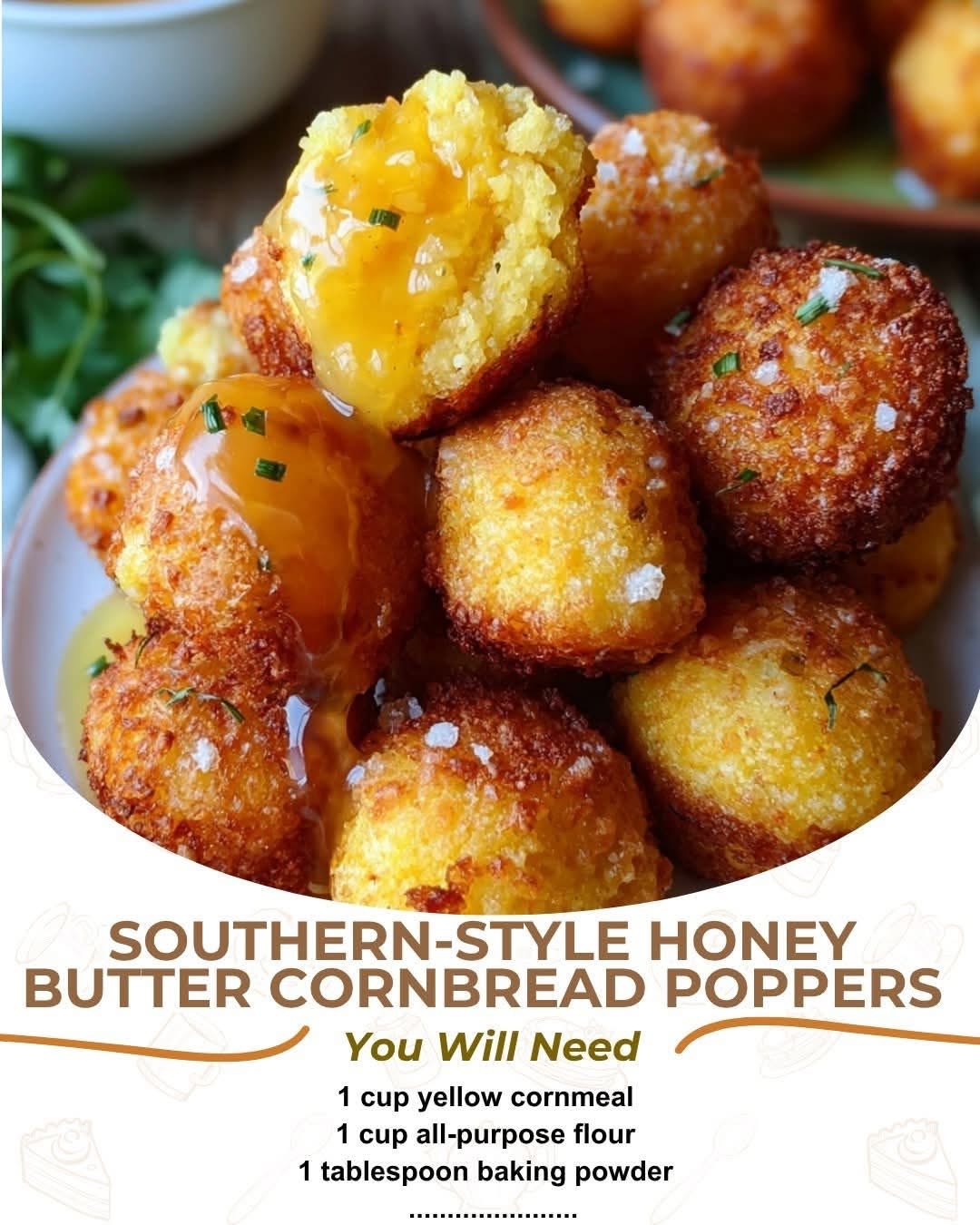 Southern-Style Honey Butter Cornbread Poppers
