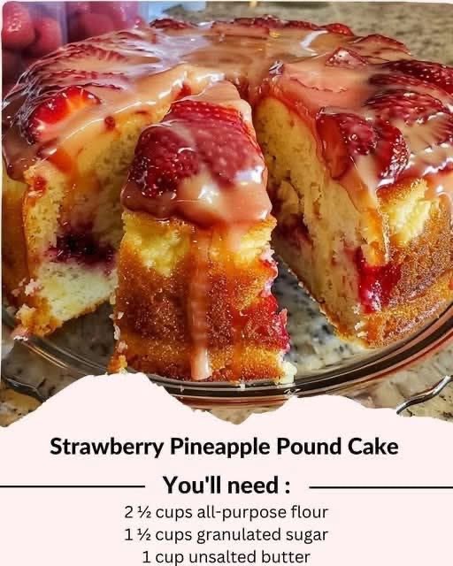 Strawberry Pineapple Pound Cake img 2568
